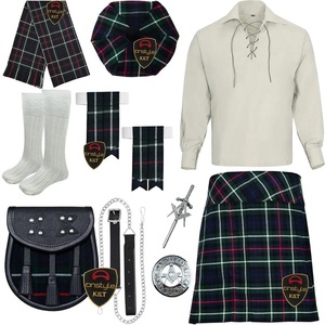 Phụ Nữ Chất Lượng Cao Sọc Kilt Thiết Lập Tùy Chỉnh Màu Sắc Scotland Truyền Thống Cao Nguyên Kilts Bền Acrylic Len Nhạc Cụ - Product Image 3