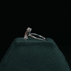 Bague de fiançailles en or blanc massif 14KT personnalisée en poire rose et coupe ronde Bague certifiée et plaquée or avec diamant cultivé en laboratoire - Product Image 2