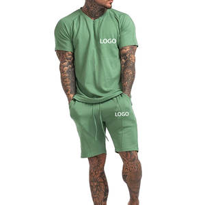 Conjunto Deportivo de Dos Piezas para Hombre con Logotipo Personalizado, Verano, 100% Algodón, Transpirable, Pantalones Cortos y Camiseta, Venta al Por Mayor - Product Image 2