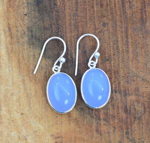 Boucles d'oreilles classiques faites à la main 925 bijoux en argent massif pour femmes 925 argent Sterling calcédoine pierres précieuses Boho Style boucles d'oreilles cadeau - Product Image 3