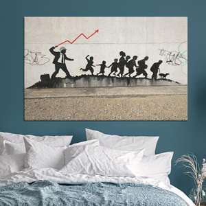 Lienzo de arte callejero de capitalismo elegante: Impresión de grafiti político, Lienzo estirado - Product Image 1