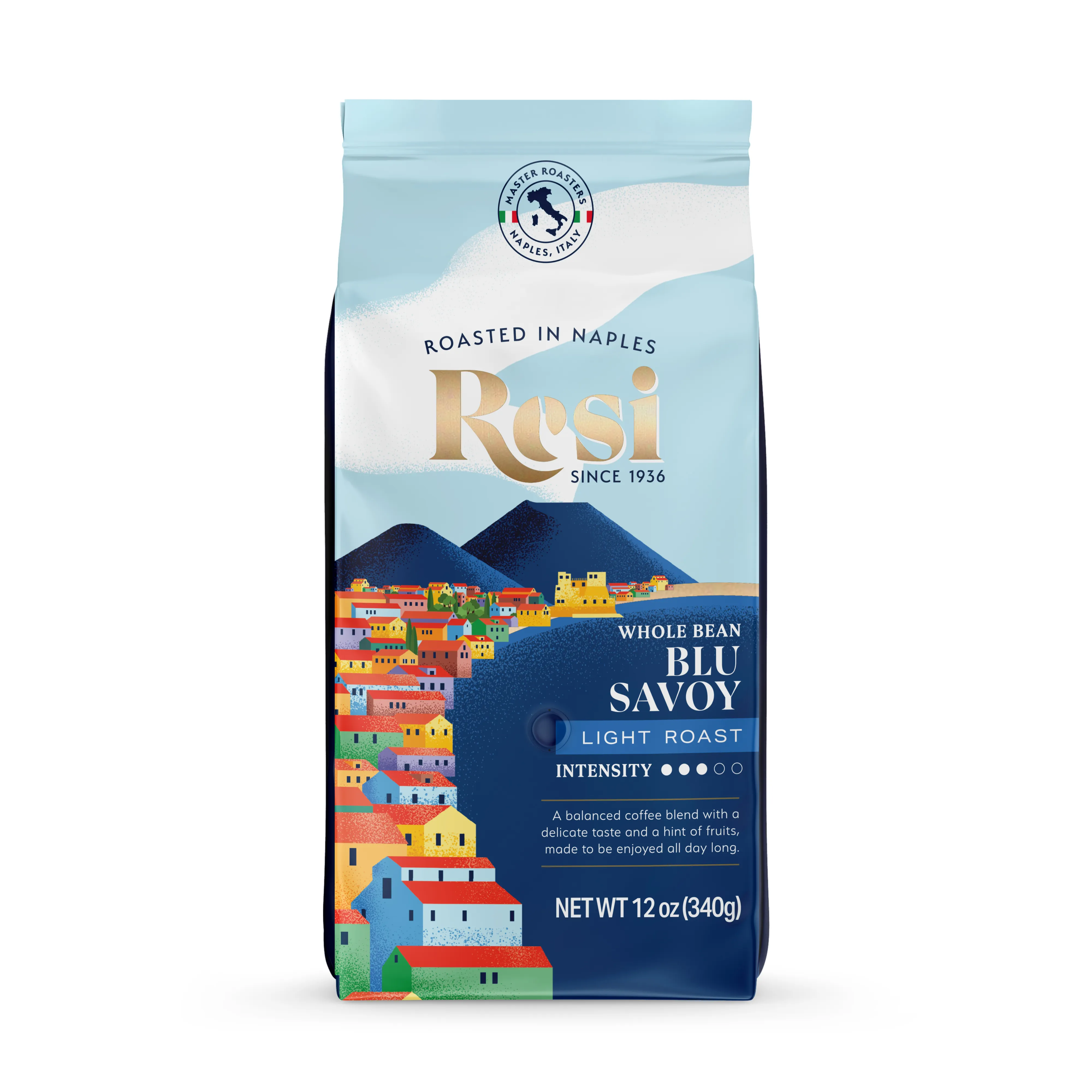 Caffè in grani interi tostati di alta qualità 340gr Blu Savoy vaniglia 80% Arabica 20% robusta per Horeca