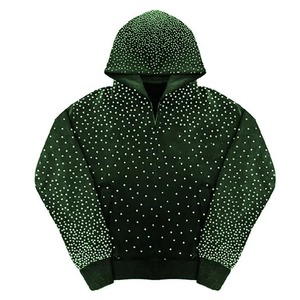 Pull en molleton 100% coton de qualité supérieure, unisexe, chaud pour l'hiver, avec strass, motif artistique en cristal, streetwear, boutique, commandes en gros - Product Image 4