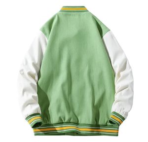 Veste universitaire en cuir pour homme de haute qualité personnalisée avec tissu tricoté respirant à séchage rapide pour les uniformes de baseball - Product Image 5