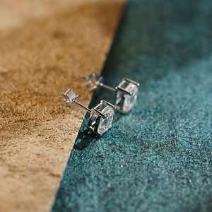 2025 New Arrival <b>Fine</b> Jewelry 925 Silver Moissanite Geometric square Stud <b>Earring</b> for Women Gifts Simple <b>Earring</b> Gifts Daily - Product Image 3