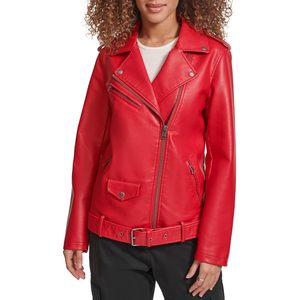 Abrigo de piel de cordero negro para mujer de otoño, ropa de calle informal con cremallera blanca, chaquetas de cuero para motocicleta con borlas - Product Image 1