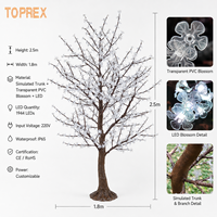 TOPREX 220V RGB Mehrfarbig Wechselnde Realistische Sakura-Baumbeleuchtung Groß 2,5M Ingenieurqualität Außenprojekt-Dekoration