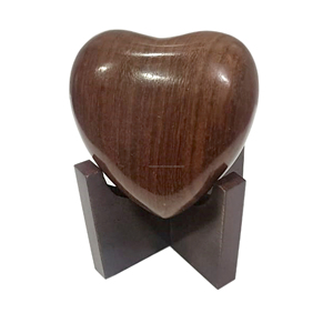<b>Wooden</b> <b>Heart</b> Keepsake Cremation Urn for Human Pet Ashes Handcrafted Urn <b>Heart</b> Shaped Perfect for Adults & Infants with Stand - Product Image 1