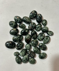 หินคริสตัล seraphinite Cabochon จากรัสเซียเกรด AAA พลอยเทียมสีเขียวบำบัดอัญมณีหลวมสำหรับเครื่องประดับ - Product Image 2