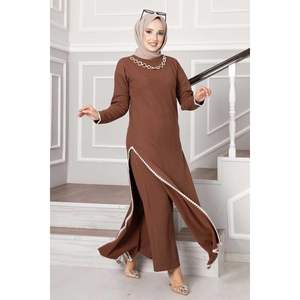 Ensemble 2 pièces marron avec fente latérale - Product Image 2