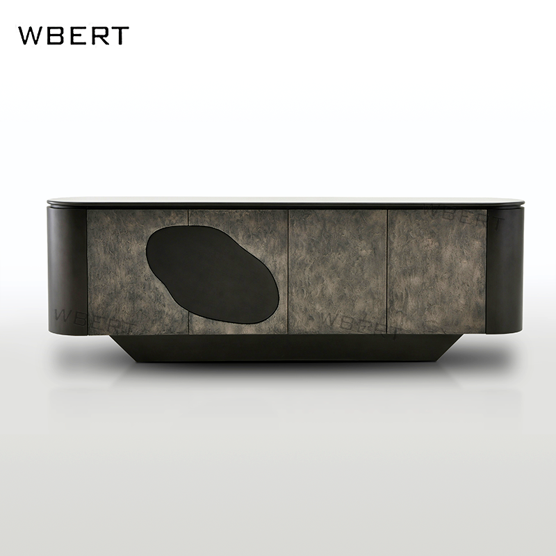 WBERT итальянский входной шкаф для гостиной, подставка для телевизора, каменная текстура, художественная краска, деревянный шкаф для хранения телевизора
