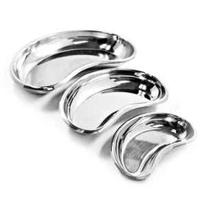 Plateau de rein en acier inoxydable de haute qualité bassin d'émèse bol en forme de haricot en métal réutilisable plat Medic bords ronds - Product Image 2