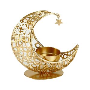 Grande pièce maîtresse en métal fait à la main avec lanterne en croissant de lune, parfaite pour la décoration de la maison de table à manger - Product Image 3