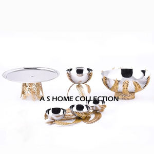 Bol à bonbons créatif à trois noix Style luxe feuille acier inoxydable laiton bol à fruits secs pour accessoires de bureau pour la maison - Product Image 4