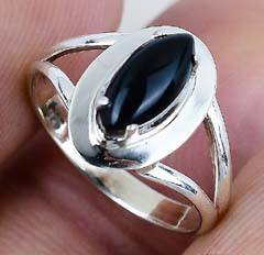 Bague en argent sterling 925 avec pierre précieuse onyx noir naturel |   Bague artisanale pour femme |   Bijoux en gros - Product Image 3