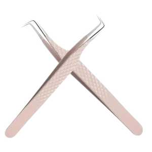 Juego de 2 pinzas para pestañas recién llegadas, pinzas para pestañas de belleza recubiertas de Color Rosa bebé de TARIQ MFG CO - Product Image 2