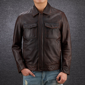 Veste en cuir teint en couleur pour hommes Personnalisez votre taille et votre couleur Vestes en cuir pour hommes - Product Image 2