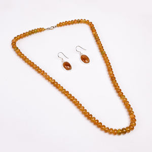 925 argent Sterling Style ethnique collier boucle d'oreille ensemble tourmaline jaune naturel pour les mariages de fiançailles anniversaires fêtes - Product Image 4