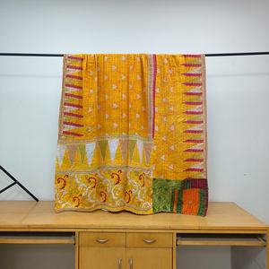 Vintage-Style Cotton Kantha <b>Throw</b> Boho Chic Kantha <b>Quilt</b> Bedding - Product Image 3