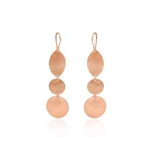 เงิน, ทอง, กุหลาบทองน้ำหนักเบาพิเศษเลเซอร์เส้นตัดโลหะ, แพ้ง่าย, ต่างหูลดลงจัดส่งฟรี - Product Image 2