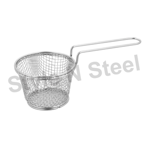 <b>Stainless</b> <b>Steel</b> Best Price for Wholesaler Microwavable <b>Stainless</b> <b>Steel</b> Mini Serving Basket Chips Basket 4-Pieces Storage Basket - Product Image 4
