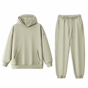 100% algodón invierno bordado Sudadera con capucha Jogger conjunto estampado personalizado Premium gimnasio pulóver Regular Fit hombres chándales - Product Image 5