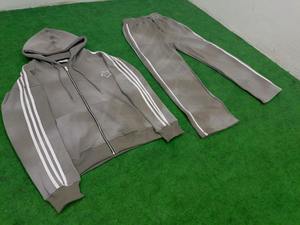 Ensemble de survêtement vintage pour homme avec fermeture éclair, survêtement d'hiver, lavage à l'acide, poids lourd, uni, survêtement personnalisé - Product Image 3