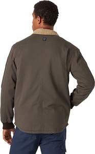 Chaqueta de lona para hombre, talla grande, de invierno, acolchada, con capucha, forro de sherpa, cuello mandarín, cierre de cremallera, resistente al viento y transpirable - Product Image 2