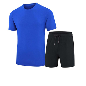 Ensemble 2 pièces survêtements de sport pour hommes ensemble short à manches courtes t-shirts et shorts de sport à impression personnalisée bicolore pour hommes - Product Image 6
