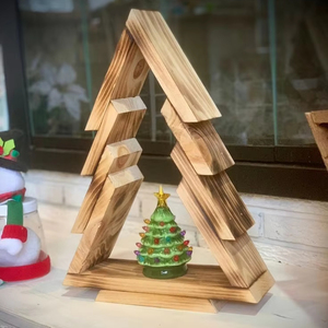 VÉRIFIER L'ARBRE DE NOËL DÉCORATION ÉCOLOGIQUE CADEAU FAIT À LA MAIN Arbre ornemental en bois Fabriqué en cerisier un arbre pour toute saison - Product Image 4