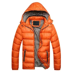 High Quality Custom Canvas Stand Collar Front Logo Men's Winter <b>Waterproof</b> Puffer <b>Jacket</b> - Product Image 3