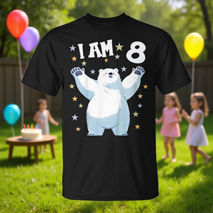 Camiseta de Oso Polar para Niños y Niñas de 8 Años, Regalo de Cumpleaños, Ropa Promocional - Product Image 3