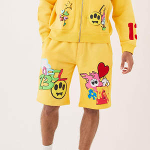 Shorts en coton pour hommes de haute qualité lavés à l'acide en gros Street Fashion prix raisonnable avec impression de motif solide - Product Image 3