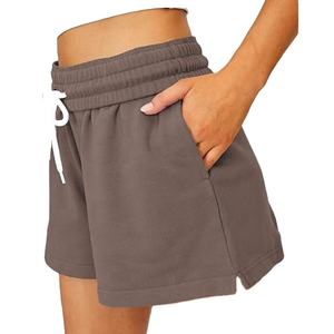 Shorts en molleton 100% coton pour femmes, respirants, décontractés, pour l'entraînement en salle de sport, avec décoration à motifs, vente chaude par BS 2026 - Product Image 1