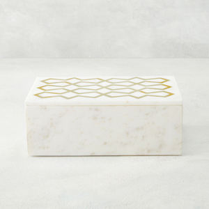 Joyero de mármol sólido, diseño cuadrado de tendencia, reloj de mármol blanco de tamaño mediano hecho a mano y caja de almacenamiento de joyas, cosas de joyería - Product Image 4