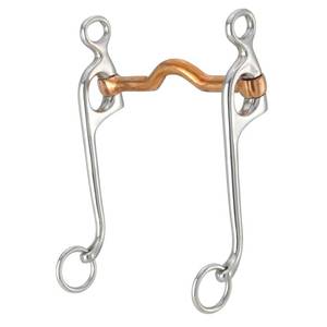 Lujo Full Cheek Horse Bit Latón D-Ring Snaffle, Western Grazing Boquilla de acero inoxidable - Product Image 1