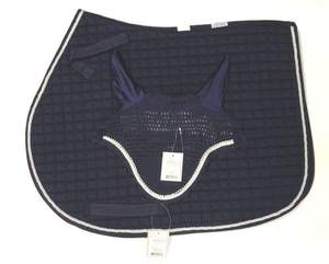 Horse Saddle Pad with Small <b>Square</b> Stitch and Soft <b>Foam</b> Filling Inside and Matching Ear Bonnet Custom Made - Product Image 5