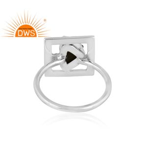 แหวนอัญมณีอัญมณีแบบหยาบจากธรรมชาติทำจากเงินบริสุทธิ์925ออกซิไดซ์แบบออกแบบได้ตามต้องการ - Product Image 4