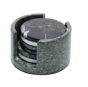 Posavasos de mármol creativo Piedra blanca y negra Forma redonda Proveedor mayorista indio Posavasos de mármol antiguo - Product Image 6