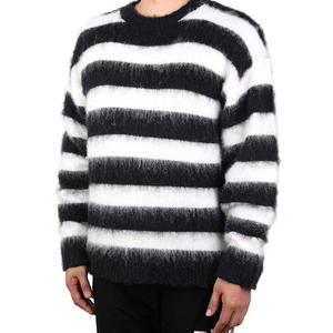 Suéter de Mohair Grueso para Hombre con Cuello y Dobladillo Acordonados, Suéter de Mohair de Manga Larga para Hombre - Product Image 5