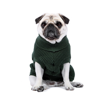 Chasseur vert velours luxe classique chien pull hiver chien pull vêtements pour animaux de compagnie accessoires et cadeaux