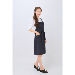 Custom Navy Ribbon Bib <b>Apron</b> Children's Cotton Canvas Kitchen & Wedding Accessory with Korean Style for Cleaning-TO-150 - Product Image 2