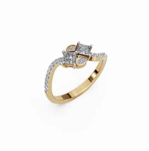 แหวนเพชรโมอิสสำหรับผู้หญิงแหวนเงินสเตอร์ลิงแหวนเพชรสีทองสดใสแหวนออกแบบใหม่สำหรับผู้หญิง - Product Image 5