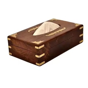 Vente chaude Moderne Durable Carré Noyer Fini Boîte À Mouchoirs En Bois Porte-Serviettes Debout Libre pour Hôtel Restaurant Table Top - Product Image 3