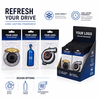 Désodorisant de voiture personnalisé avec logo, en forme de pièce de tuning (turbine, disque de frein, bouteille), en carton parfumé avec carte d'identité individuelle