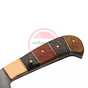 Cuchillo rastreador de Damasco de alta calidad, cuchillo de caza de acero de Damasco hecho a mano personalizado con mango de madera - Product Image 5