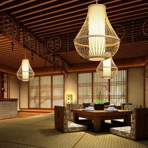 Lámpara Colgante de Ratán Adecuada para Iluminación Interior Decorativa con Textura Tejida a Mano y Salida de Luz Equilibrada - Product Image 3