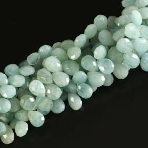 Perles d'aigue-marine naturelle facettées en forme de poire, pierres précieuses d'aigue-marine en vrac pour la fabrication de bijoux au prix de gros en provenance d'Inde - Product Image 2