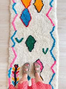 Geometric Moroccan Wool Beni Ourain Berber Rug Large Genuine Wool Rug Custom Authentic Berber Carpet Boho Style - Product Image 4