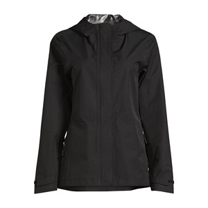 New Fashion Women's <b>Black</b> Hooded Waterproof <b>Windbreaker</b> Jacket With Zipper Closure Full Sleeve Utility Style Autumn Wear - Product Image 5